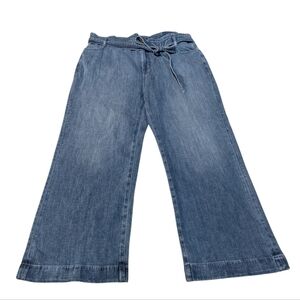 J.CREW Jeans Medium Wash Ultra Wide Leg Paperbag Denim Trousers Women's‎ Size 35